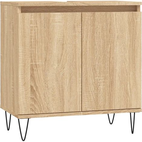 Mueble de baño Sonoma de roble amplio espacio de almacenamiento 58 x 33 x 60 cm estilo industrial madera de ingeniería 020049023 (1/5)