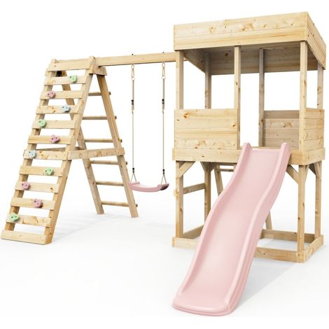 Rebo Lookout Tower with Single Swing, Wave Slide and Climbing Wall (1/4)