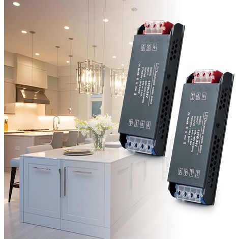Transformateur 220V 24V LED Driver 200W, Ultra Mince Transfo 8,3A Adaptateur Alimentation, 220V AC à 24V DC Convertisseur, d'alimentation Basse Tension LED de Tension Constante (2 Pièces) (1/5)