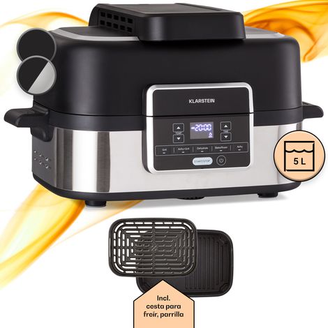 Klarstein Combo Air Grill-Hot Air Fryer 5 programas 1500 vatios 4,5 L cesta grill 2,5 L cesta freidora