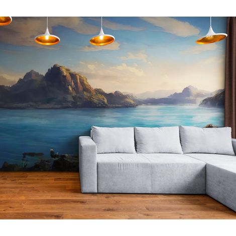 Papier Peint Paysage - Lac au Coucher du Soleil - 150 x 250 cm (1/2)