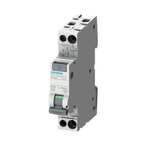 SIEMENS 5SV13163KK16 FI-SCHUTZSCHALTER/LEITUNGSSCHUTZSCHALTER 16000MA 0.03A 230V