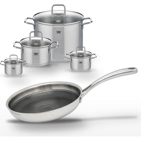 Lot Poêle 28cm Elo Relief Evolution & 4 Faitouts Elo Citrin (1/5)