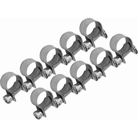 Lot de 10 mini colliers de serrage en acier inoxydable pour tuyaux de carburant, diamètre au choix : 6 à 20 mm. (1/5)