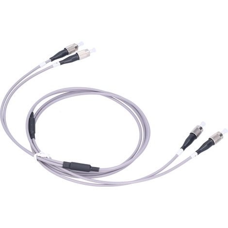 Cordon de brassage à fibre optique, cordon de brassage blindé, câble à fibre optique multimode à 2 conducteurs, FC/UPC-FC/UPC, gris, 3 mètres. (1/5)