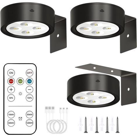 Illuminazione LED wireless per foto, set di 3 luci wireless per foto, applique da interno a batteria, luce fotografica wireless (1/5)