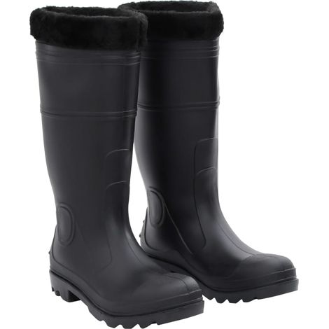 Botas de agua con calcetines extraíbles negro número 41 PVC