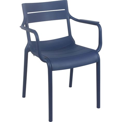 Fauteuil de terrasse en plastique bleu pacific (1/5)