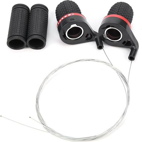 Guidon de changement de vitesse vélo montagne, poignée torsion transmission dérailleur, pièce de rechange pour VTT, couleur noire. (1/5)