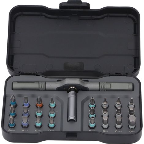 Multifunktionales Ratschenschraubendreher-Set mit 24 Bits für Reparaturen und Wartungsarbeiten. (1/5)