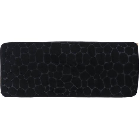 Tapis memoire de forme microfibre galet 45x120 cm - noir - Tendance (1/4)