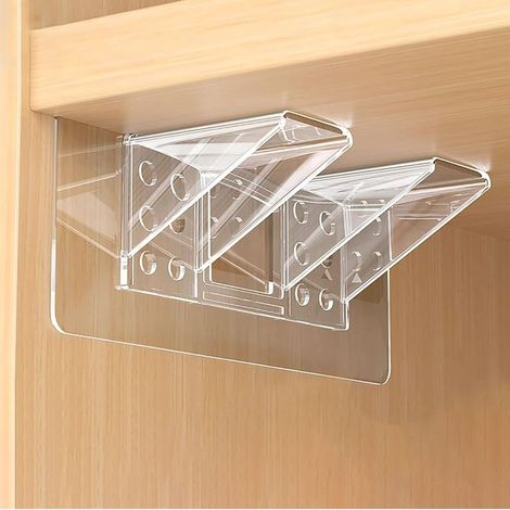 20 Pièces Support Etagere Murale,Supports D'étagères Autocollants,Charge 15 kg, Etagere Sans Percer, Fixation Etagere Invisible, Crochets Pour Étagères,Penderies,Meubles,Bibliothèques,Armoires (1/5)