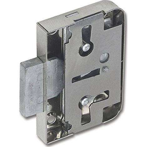 Serrure de meuble avec cle europeenne - Dimensions du canon : 30 mm - Acier nickele - Avec cles, plaque de fermeture et vis (1/5)