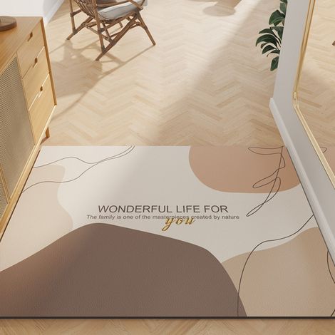 Motif floral - Horizontal 4060cm (Cuir) Tapis de sol en cuir imperméable et résistant à l'huile, lavable et facile d'utilisation, adapté à un usage domestique, y compris pour les entrées et les paill (1/5)