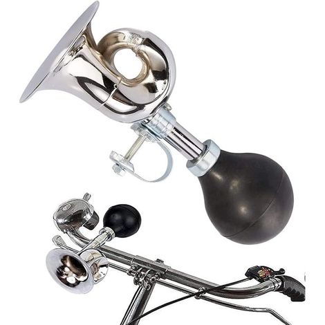 Timbre para bicicleta，Accesorio para bicicleta，Para manillar de bicicleta，Negro y plata，Timbre de bicicleta retro de metal plateado y negro (1/5)