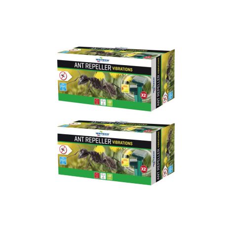 PACK WEITECH 2x Répulsif à fourmis à ultrasons Surface 2x400m² vibrations (1/3)