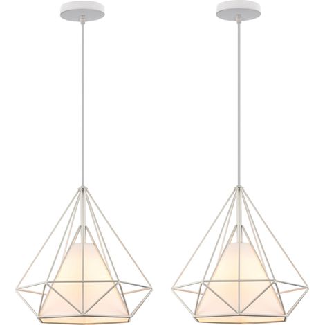 Moderno Creativo Gabbi di Diamanti Lampada a Sospensione E27 Soggiorno Cucina Ferro Battuto Lampadario 2 Pezzi (1/4)