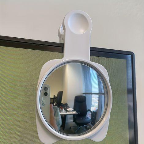 Miroir convexe anti-espionnage pour la vie privée – Miroir de bureau réglable à 360° pour éliminer les angles morts, pour sécurité d'écran, Blanc (1/4)