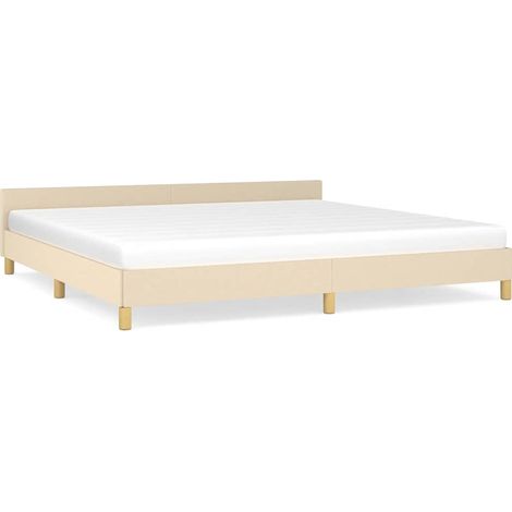 Maison Exclusive - Giroletto senza Materasso Crema 200x200 cm in Tessuto (1/5)