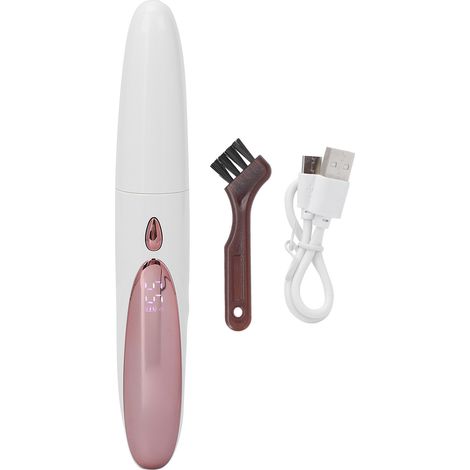 Recourbe-cils chauffant rechargeable à embout silicone blanc, brosse électrique portable pour femmes (1/5)