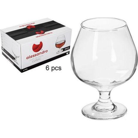 35 cls copa coñac brandy economica alessandro - caja 6 unidades