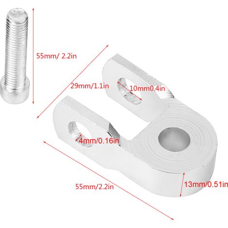 2 pièces Rehausseur Universel Amortisseur Arrière Moto Extension Hauteur Argenté avec Vis (1/5)