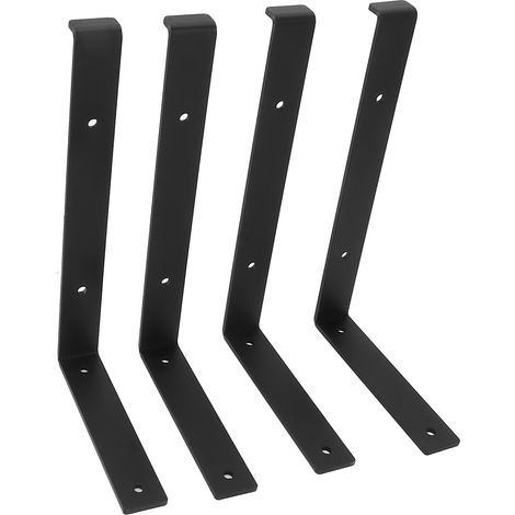 Lot de 4 supports d'étagère en L en fer, supports métalliques en forme de L pour la maison, la cuisine, le bureau, le garage et la salle de bain, 20 cm / 7,9 pouces (1/5)