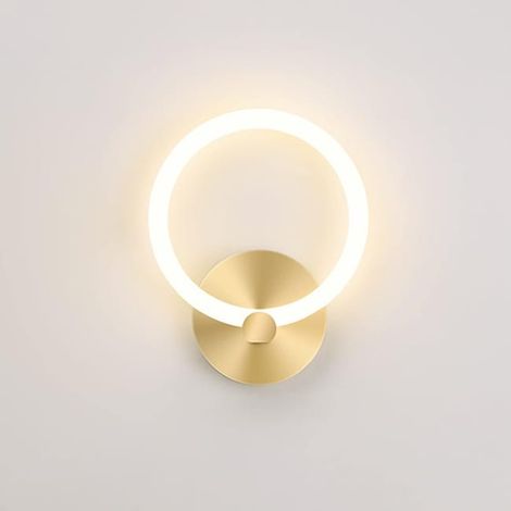 Applique Murale LED Intérieur,Moderne Lampe De Chevet Ronde 19cm, fer, Or,Blanc Chaud-10pcs
