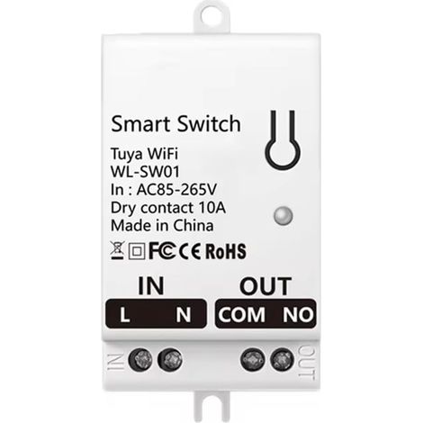 Module de Commutateur à Contact Sec Intelligent WiFi 10A Relais de Disjoncteur Universel à Monter Soi-Même Fonctionne avec Smart Life AC 85-265V (1/5)