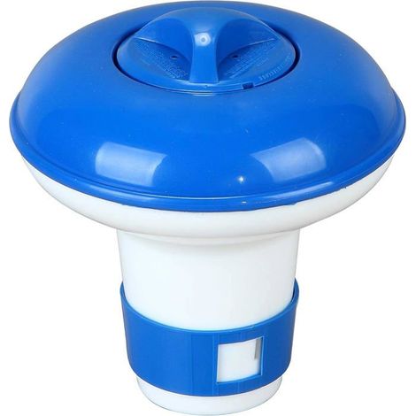 Distributeur de chlore flottant - 1 unité - Plastique résistant aux UV - Anneau réglable - Verrouillage de sécurité enfant - Pour Pi (1/3)