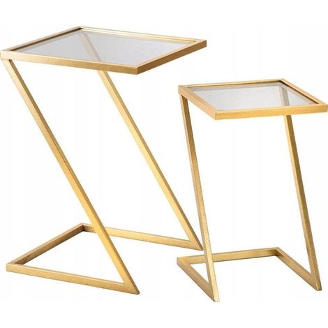 Ferretti Modernes Set Beistelltische Golden 40x40 cm