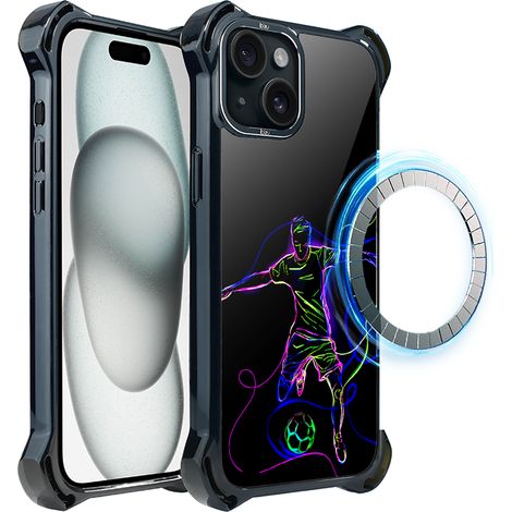 Hülle für iPhone 15 Plus ibizu DropGuard Ultra mit MagSafe, ElectroMove, Power of football (1/5)
