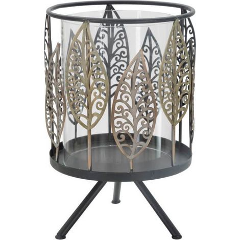 Portacandele Foglie in Ferro Ø15x24 cm - FOGLIE IRON (1/5)