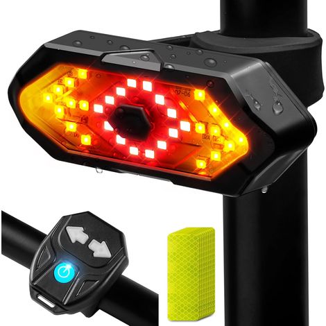 Feu arrière vélo clignotant rechargeable USB 120lm, 5 modes avec bandes réfléchissantes sécurité (1/5)