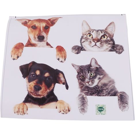 Chat Mignon Chien Chat Autocollants Muraux Créatifs Interrupteur Décoration Chambre Amovible (1/5)