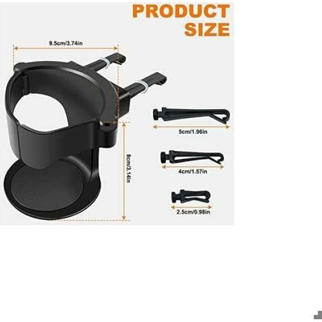 2pcs Porte gobelet voiture - Réglable grille d'aération Plastique ABS résistant - Support tasse et canette - Max 8 5cm (1/5)
