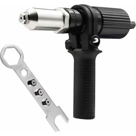 Adaptateur de pistolet à rivets électrique Connecteur de tête de bloc Outils professionnels écrou joint de perage Rivetage Riveter Insertion de rivet Fixation pour visseuses sans fil Perceuses (1/2)