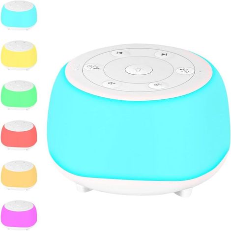 Slaaphulpmiddel - 34 Sonidos Blancos - Luz Nocturna con 7 Colores - Temporizador Automático 15/30/60 Min - Portátil USB-C - Para Bebés Adultos (1/5)