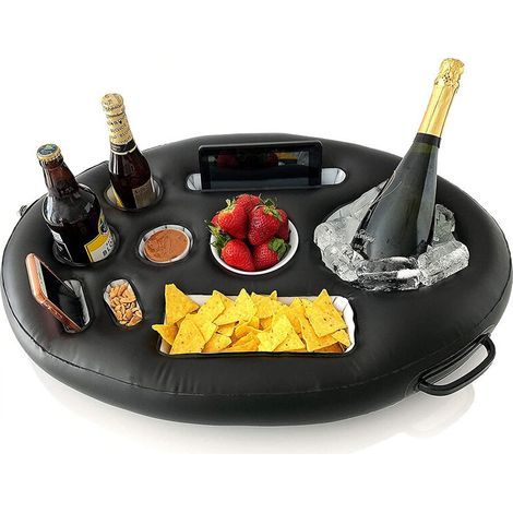Gonflable Porte Gobelet Piscine, Bar Flottant Piscine 9 Trous, 2 en 1 Grand Plateau Piscine 75X50 Porte-Gobelet Flottant Portable pour Adultes Plateau Apero Piscine (1/5)