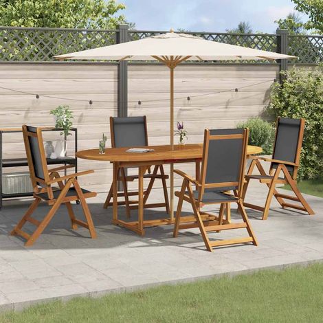 Maison Exclusive - Set Pranzo da Giardino 5pz Legno Massello di Acacia e Textilene (1/5)