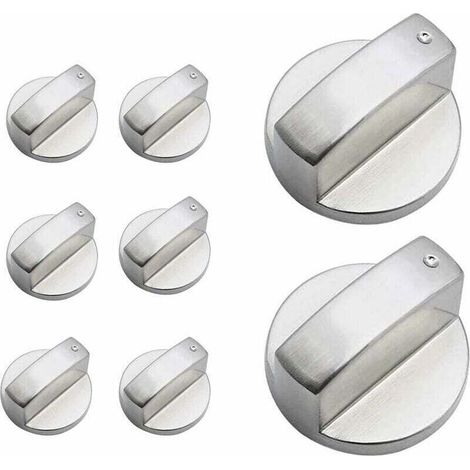 Stove Knob, 8 Pieces Oven Knobs, Gas Stove Knob, Zinc Alloy Kitchen Oven Knob, Universal Rotary Locks, Oven Switch, Cooktop Control (1/4)
