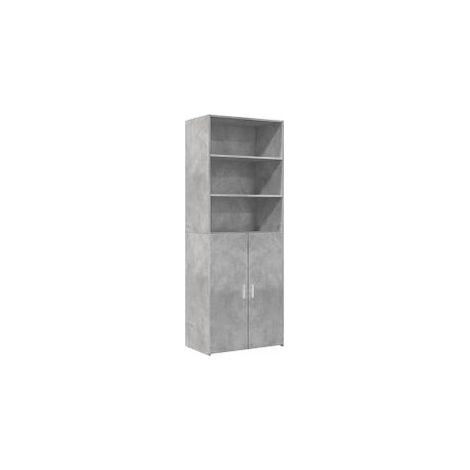 Buffet haut gris béton 70x42,5x185 bois d'ingénierie (1/4)