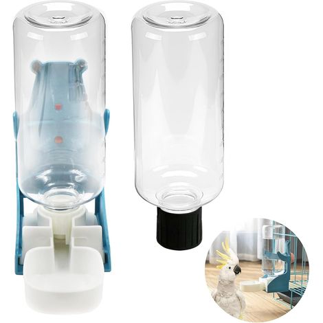 Automatischer Wasser- und Futterspender für Käfigvögel – inklusive zwei Flaschen – ideal für Papageien und Wellensittiche (1/5)