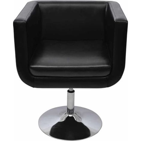 Lot de 2 Tabouret de bar,Chaise de bar cuir artificiel noir CFW353515 (1/4)