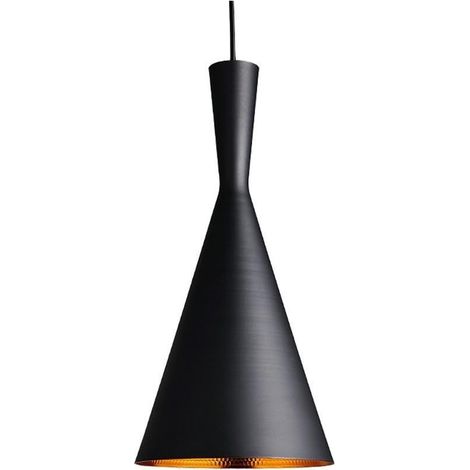 Pendelleuchte Retro Hängelleuchte Hängelampe aus Metall, Industrielle Vintage LED Pendellampe (Schwarz)