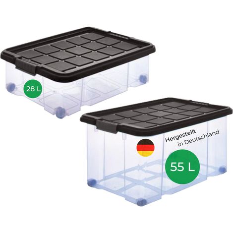 Novatool Aufbewahrungsbox Aufbewahrungsbox mit Deckel 1x 55 L + 1x 28 L (1/5)