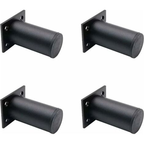 (Noir) 4 Pieds de meuble mat, aluminium 80 mm, pieds de meuble TV, adaptés aux tables basses d'armoire, pieds de support de canapé de meuble (1/4)