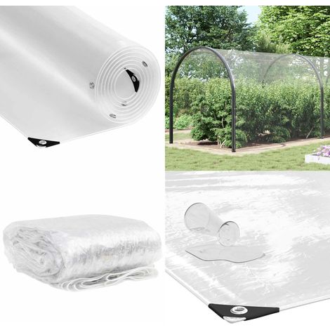 vidaXL Transparente Plane mit Ösen 5x12 m PVC (1/5)