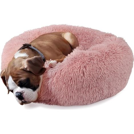 1 Coussin rond, fausse fourrure douce, lavable en machine, pour chat et chien petite moyenne taille (1/5)