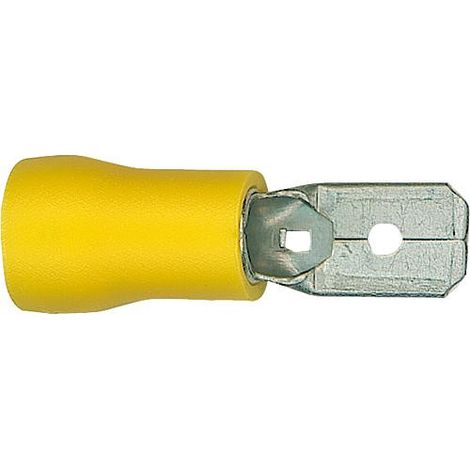 Manchon connecteur plat semi-isole 5,5 mm², 6,3 x 0,8 mm couleur jaune, emballage : 100 pcs (1/2)